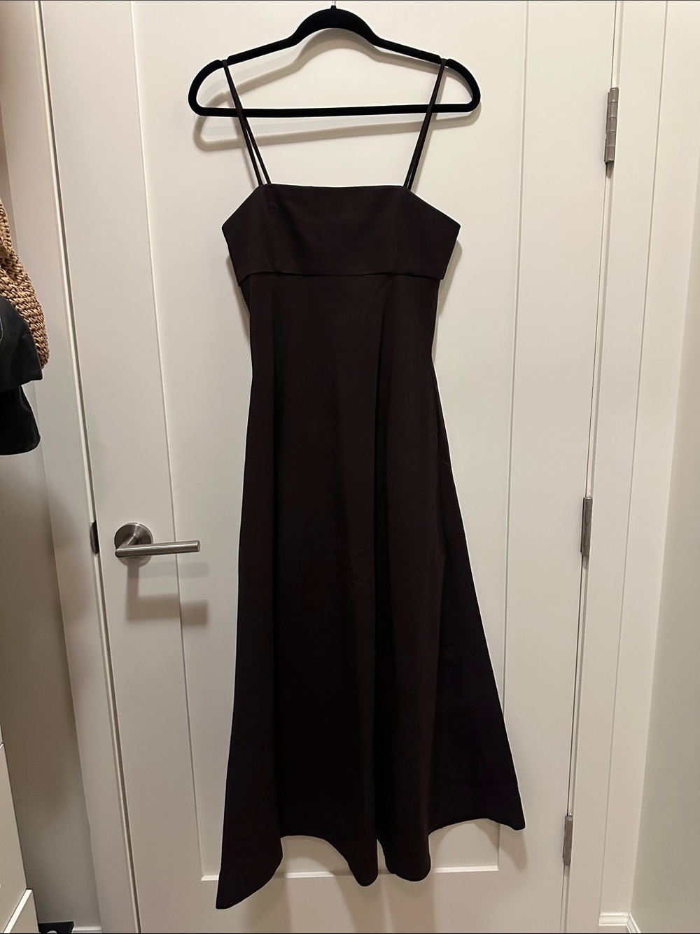 Line and Dot Classic Brown Spaghetti Strap Midi Dress - Picture 2 of 8